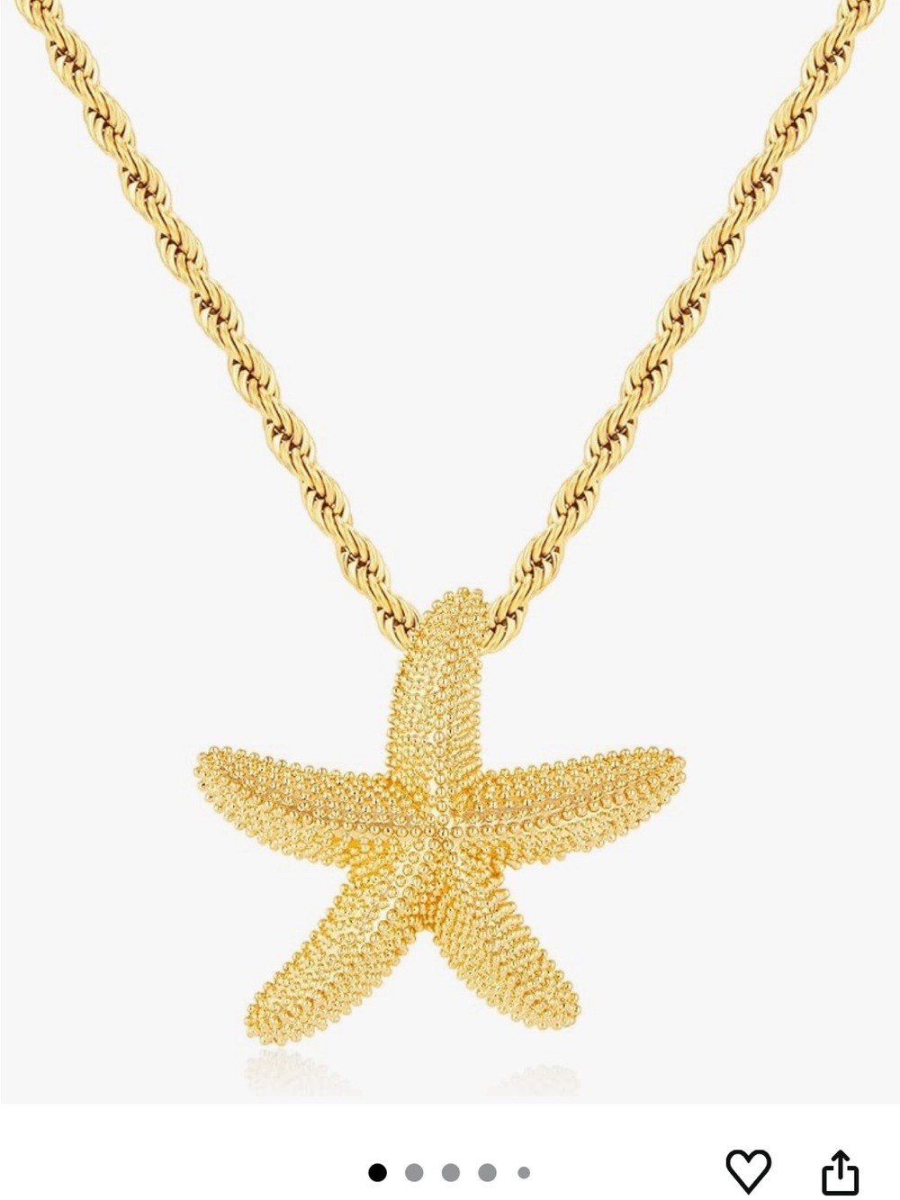 Gold Starfish Pendant Necklace - Women Jewelry